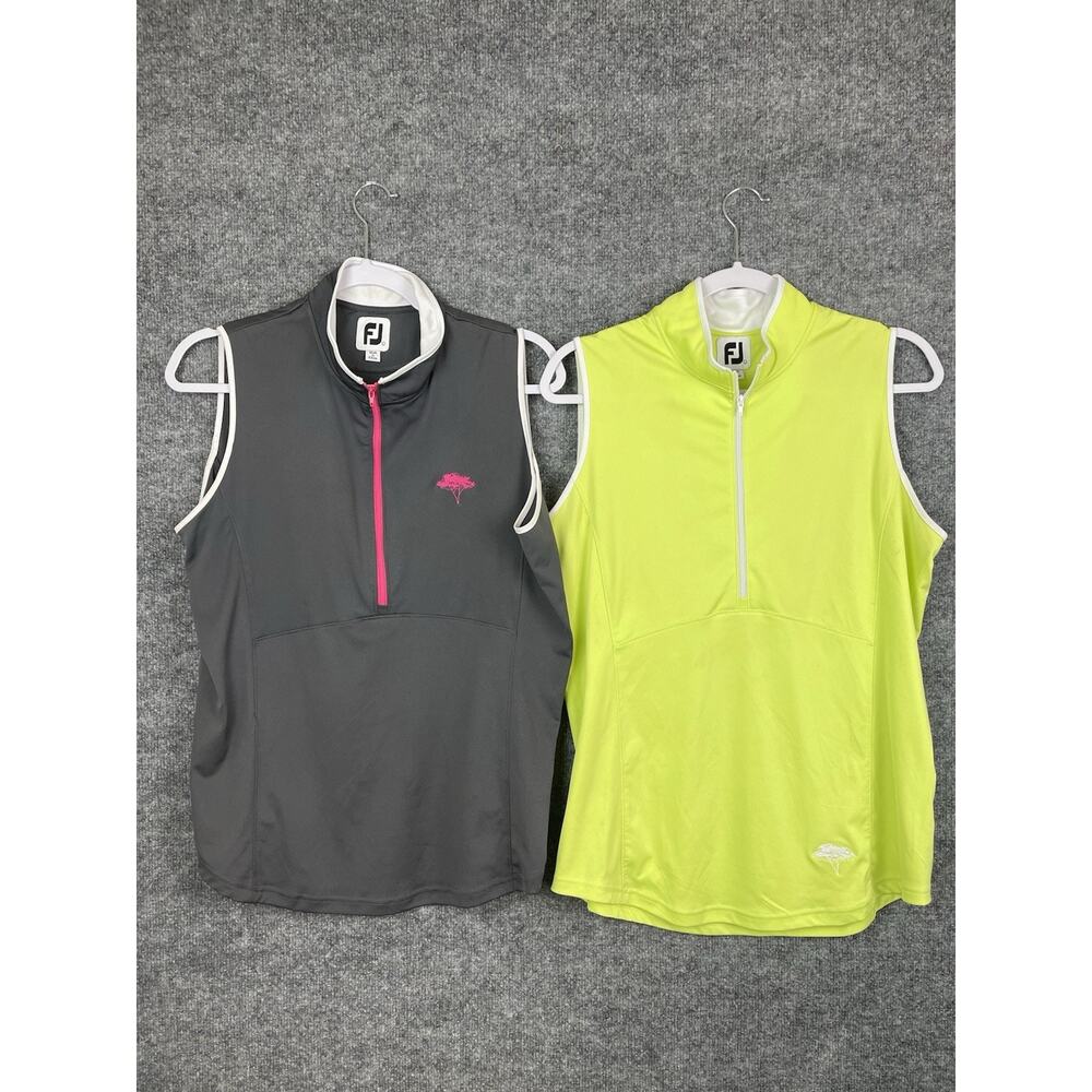 Foot joy‎ Women's Sleeveless Golf Shirts Pick Polo Hot Blue L Tree Logo Set of 2